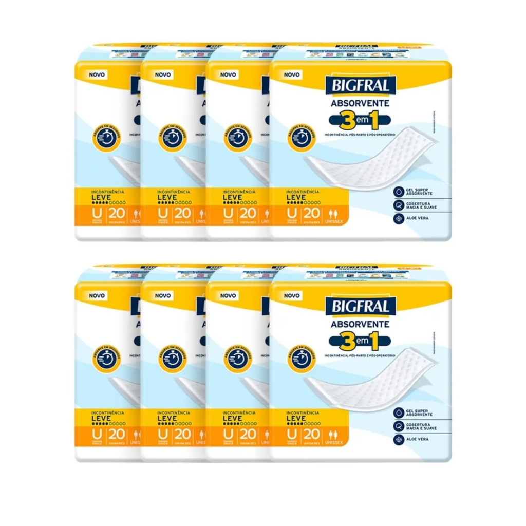 Absorvente Geriátrico Bigfral - Tamanho Único - 10 pacotes