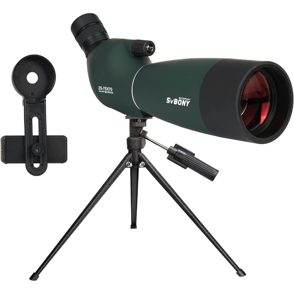 Luneta Terrestre Svbony SV28 Plus 25-75X70 Revestimento FMC F9308J Suporte Celular