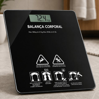 Balança Corporal Digital Até 180kg Alta Precisão Vidro Temperado Premium