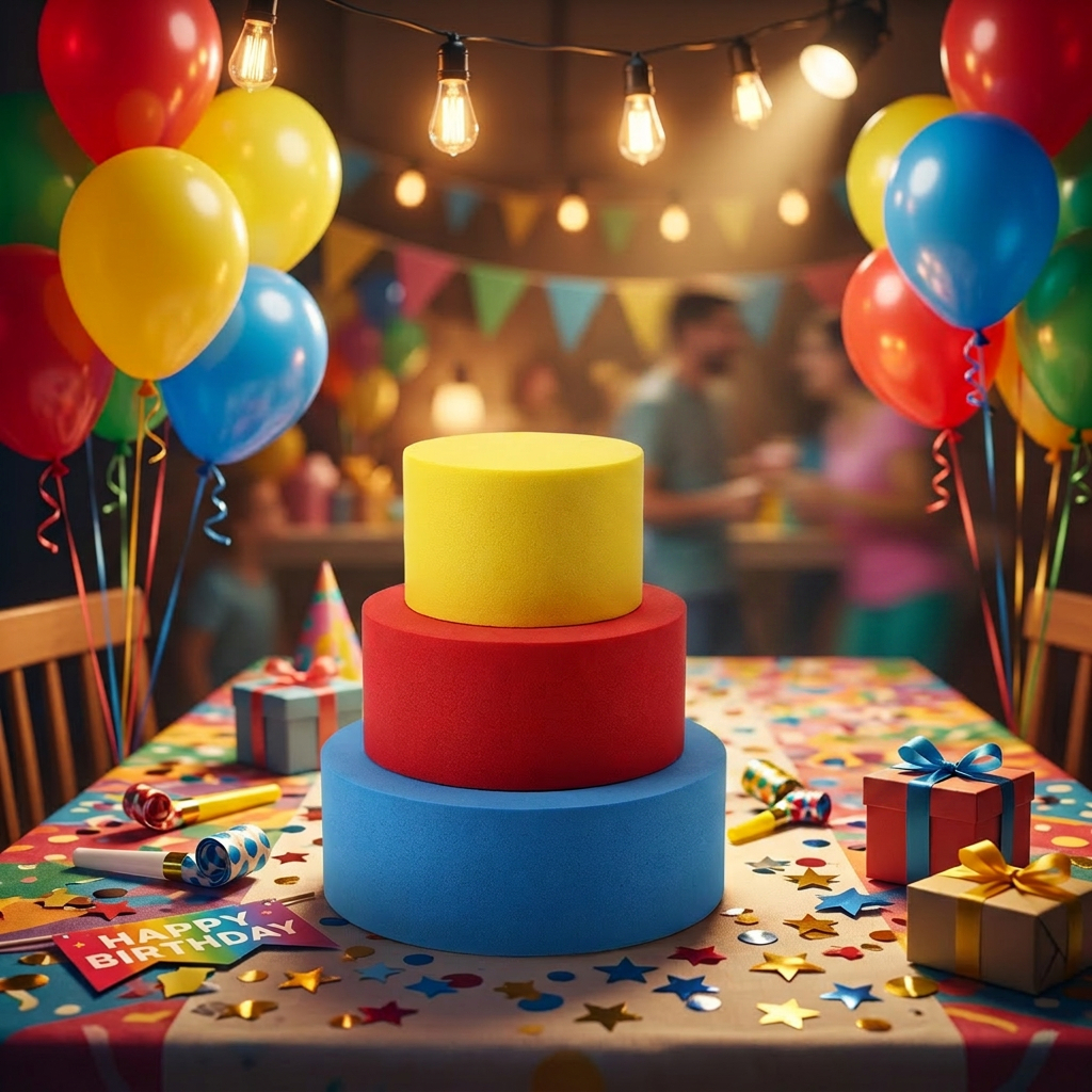 Bolo Fake Cenográfico 3 Andares Pronto Decorar Cores a Escolha Festa Premium