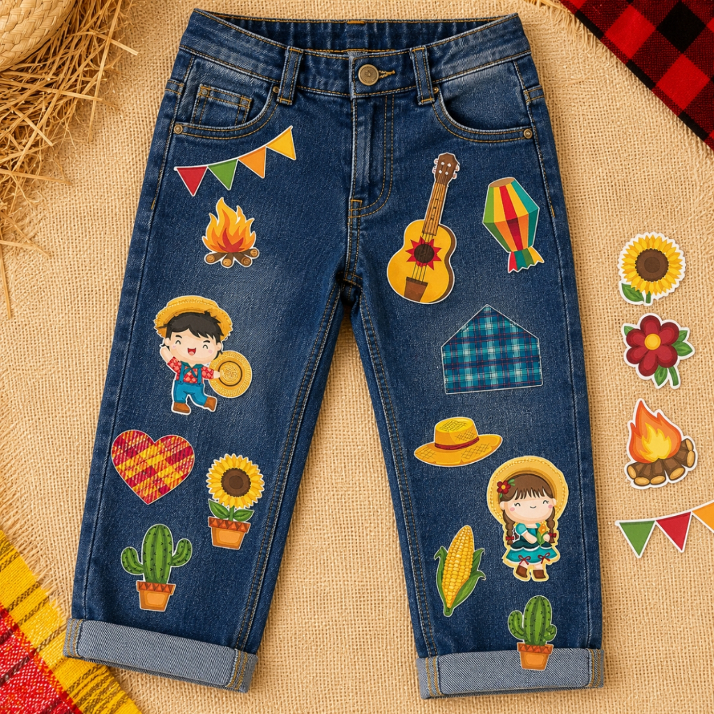 Adesivo Festa Junina para Roupa Remendo Cartela