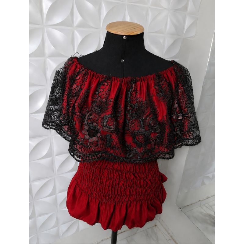 BLUSA POMBAGIRA TULE BORDADO PRETO