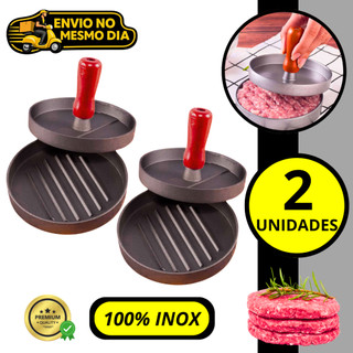KIT 1/2 Forma Modeladora de Hambúrguer Prensa em Aço Inox Profissional Molde para Hambúrguer Artesanal