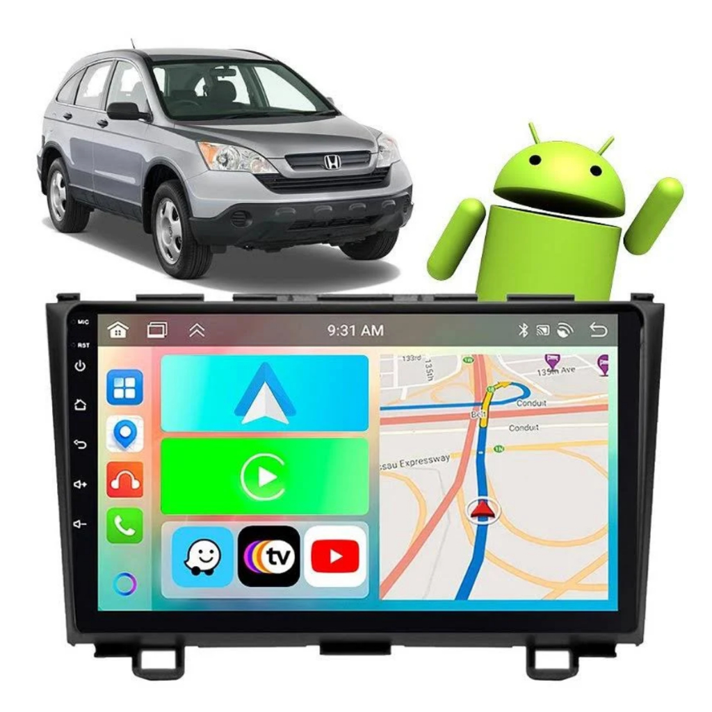 Central Multimídia Android Honda CR-V 2006 a 2012 CarPlay Android Auto 9 Pol