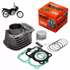 Kit Cilindro/ Pistão/ Anéis/ Pino/ Trava/ juntas/ Honda CG 125 2002 a 2004 - Fan 125 2005 a 2008 KMP