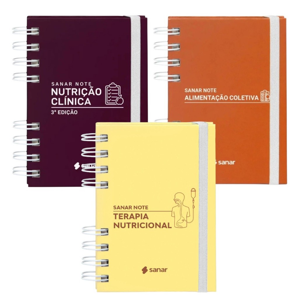 Kit Sanar Note Terapia Nutricional + Note Nutrição Clinica +  Note Alimentação Coletiva - 3 Livros