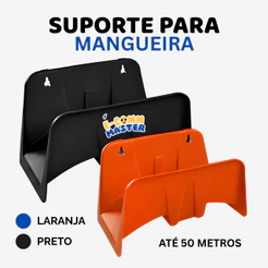 Suporte Para Mangueira De Jardim Até 50 Metros, Enrolador Laranja e Preto, Organizador Resistente