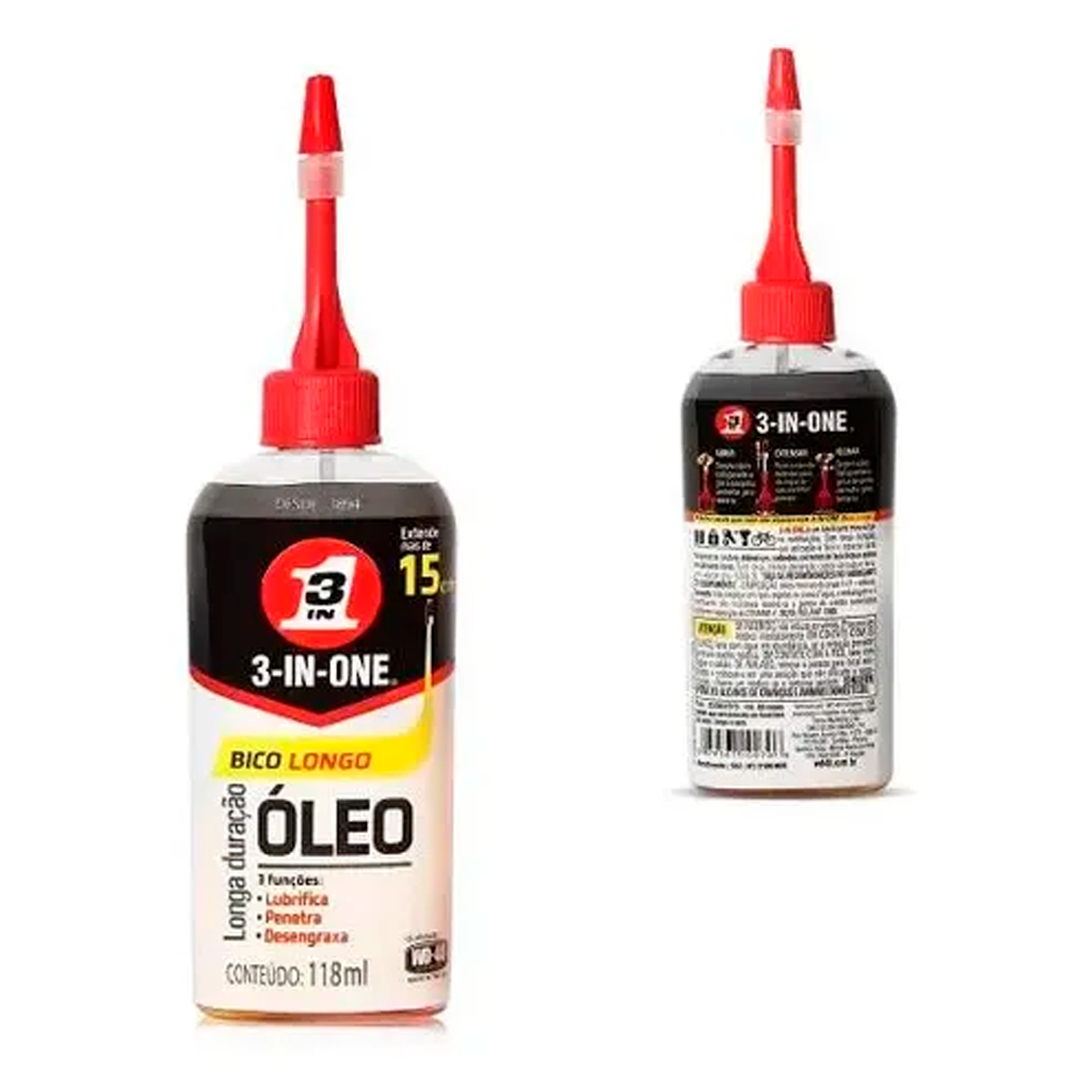 Óleo Lubrificante WD40 Para Máquina Corrente 3 in One 118ml Líquido Lubrifica Desengraxa E Penetra