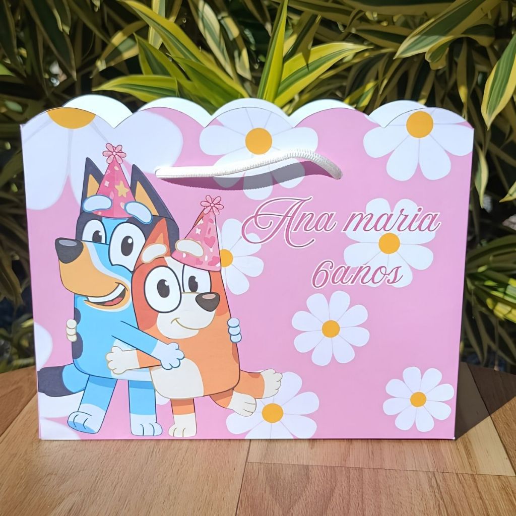 sacolinha personalizada bluey menina sacolinha bluey lembrancinha,aniversario,sacolinha aniversario bluey