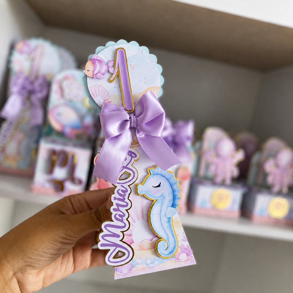 kit de personalizados - fundo do mar menina / lembrancinhas personalizadas / festas e aniversários / mimos personalizado