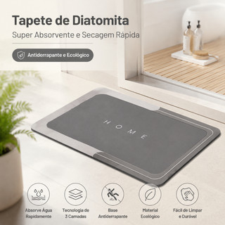 Tapete Banheiro Diatomita Super Antiderrapante Absorvente Secagem Rápida Para Cozinha Casa 57x37cm