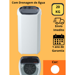Lavadora de Roupa 20Kg Semiautomática Premium Plus Com Drenagem de Água Branca