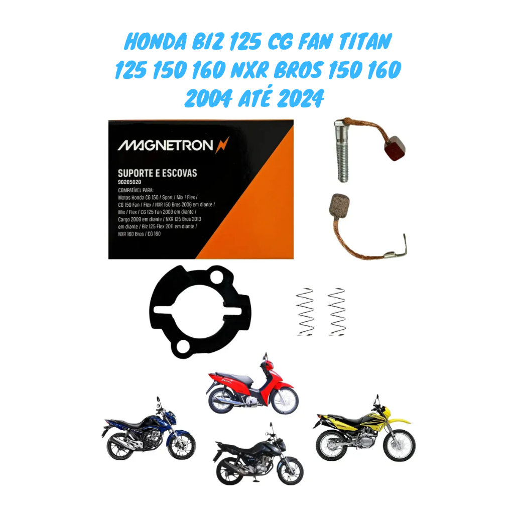 Imagem Suporte Escova Motor Partida Honda Bros Titan Fan Start 160 2015 até 2025