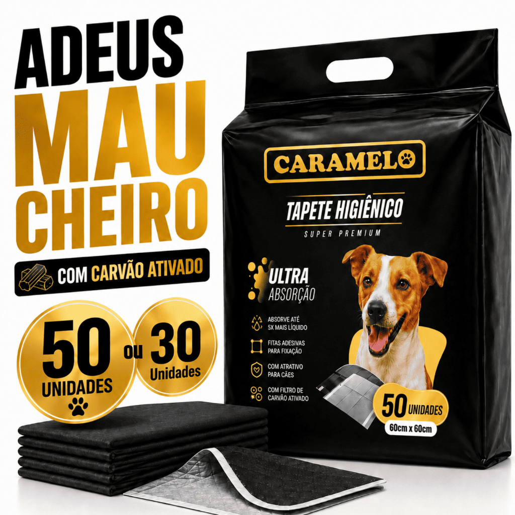 Tapete Higiênico Super Premium Com Carvão Ativado - Black - Anti Odor - Caramelo