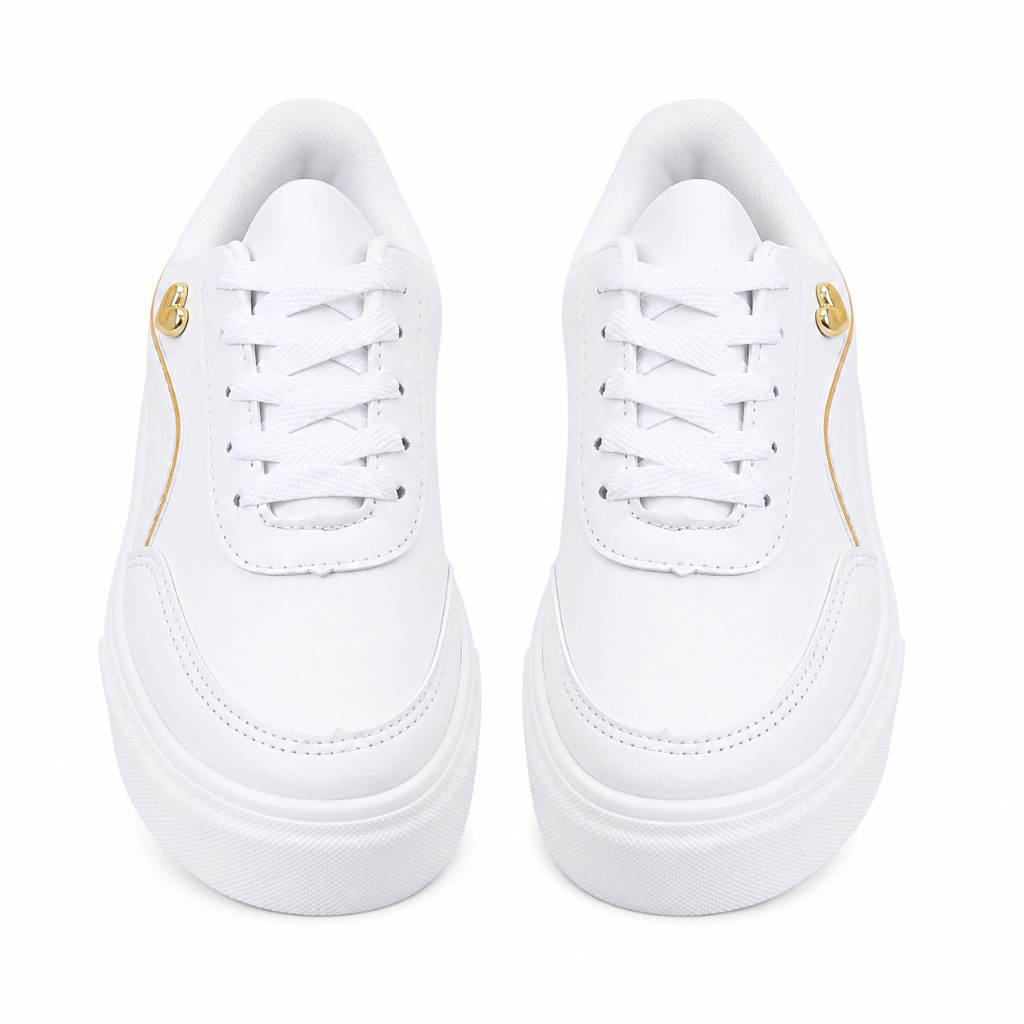 Imagem Tenis Plataforma Feminino Casual Branco Premium Blogueira Confortavel Leve Macio