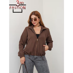 Jaqueta Bomber Feminina Forrada Corta Vento Fitness com Zíper Manga Longa Esportiva 3RD SD4004