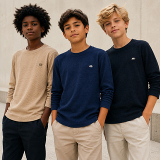 Camiseta Manga Longa Juvenil Masculino do 10 ao 16 Anos | Camisa Juvenil Menino Roupa para Adolescente Menino