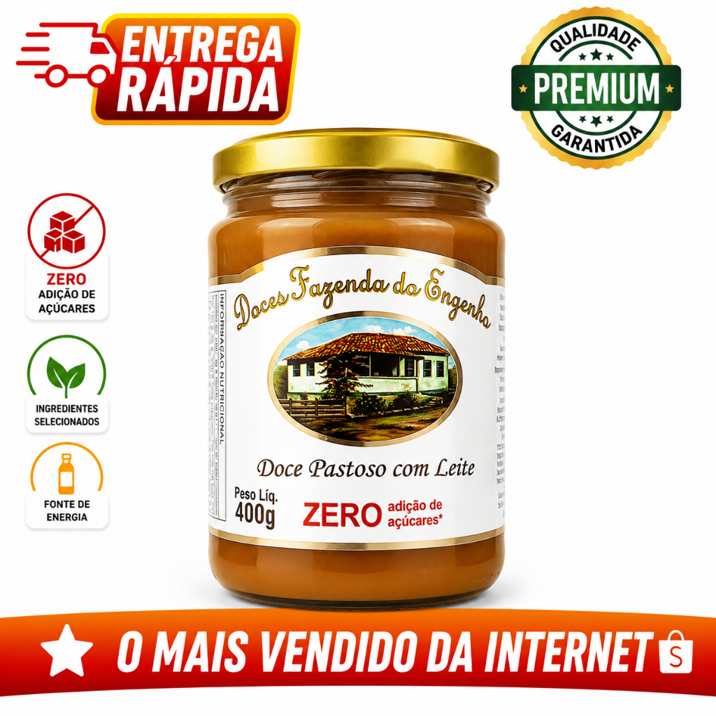 Doce Pastoso com Leite Zero açucares Doces da Fazenda Engenha
