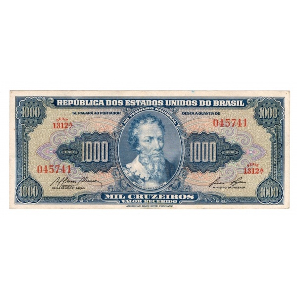 Cedula C 053 1000 Cruzeiros 1959 - MBCSOB