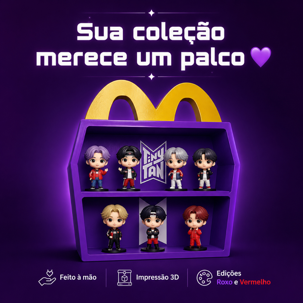 Expositor Organizador Bonecos K-Pop Caixa Feliz 3D Decoração ARMY Presente