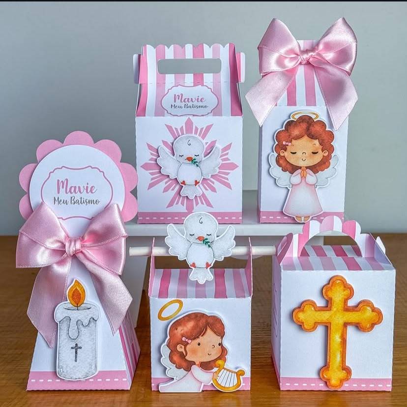 Kits 20 caixinhas Personalizados Para Batizado | Lembrancinhas | Caixinhas Decorativas Para Festa.