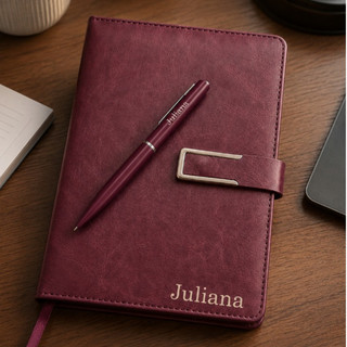 Kit Executivo Caderno Caneta Presente Elegante Caixa Luxo