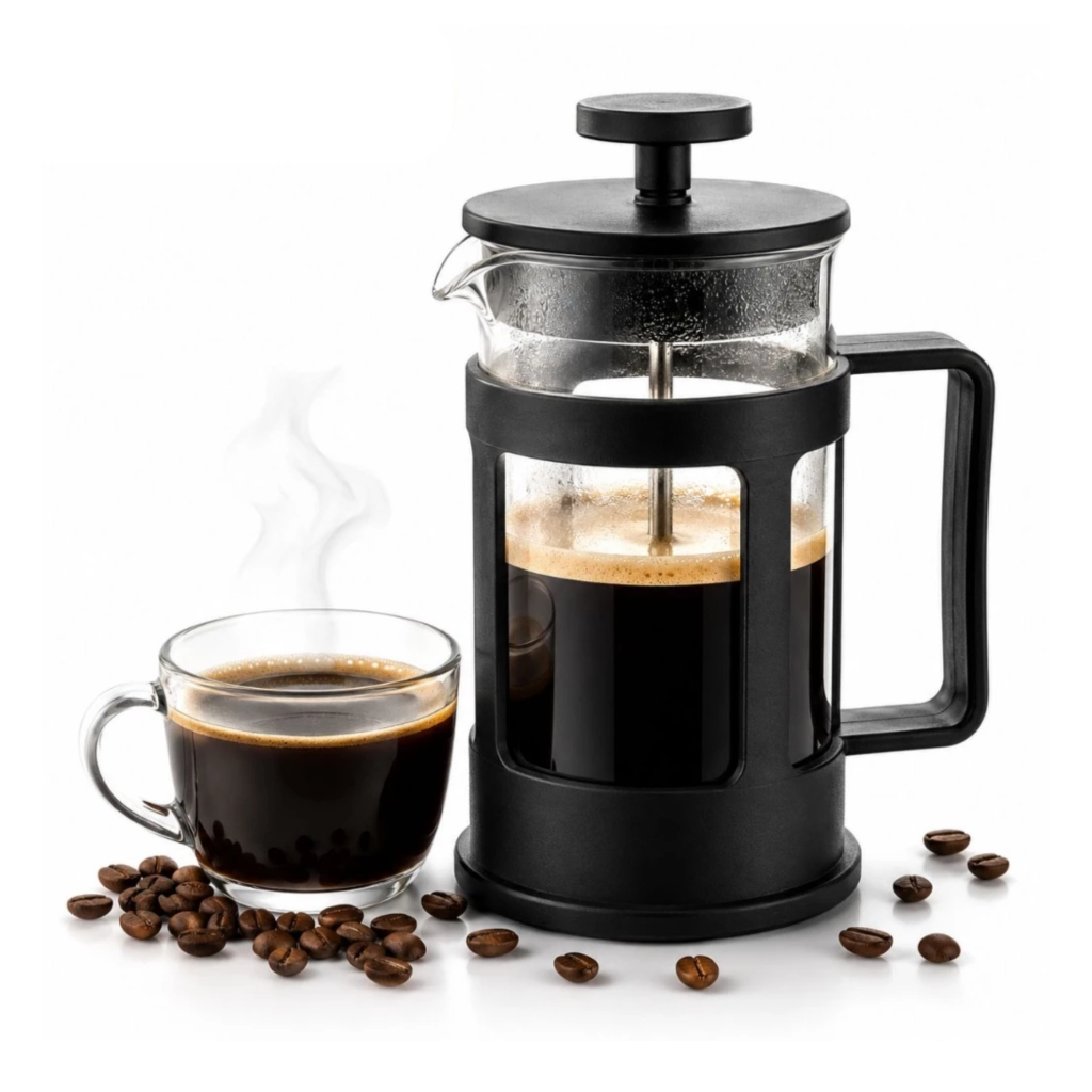 Cafeteira Prensa Francesa 600ML 350ML Vidro Preto Premium Café Chá Leite Cremeira ENVIO IMEDIATO