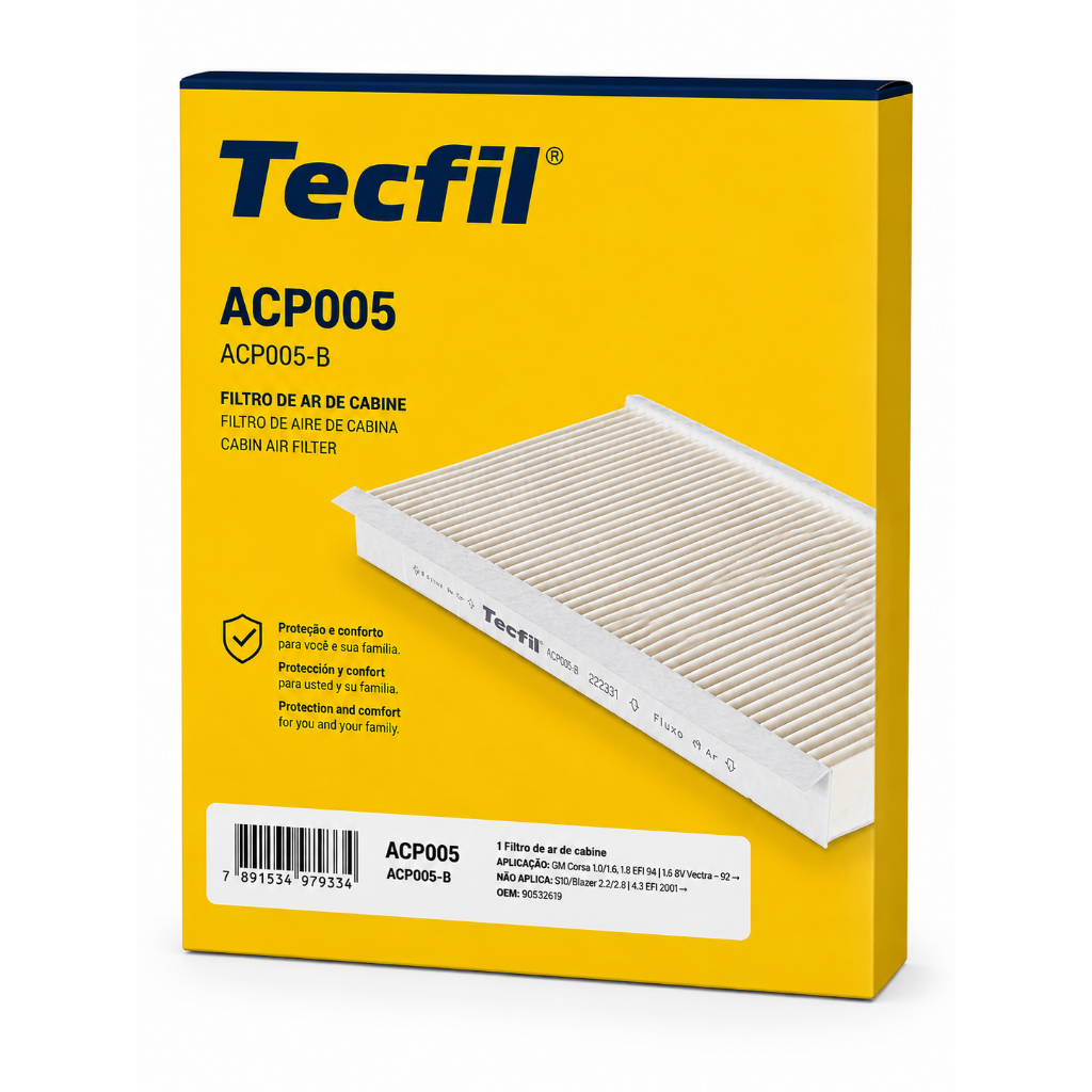 Filtro Do Ar condicionado cabine GM CORSA MONTANA 2002 a 2014 – TECFIL ACP005