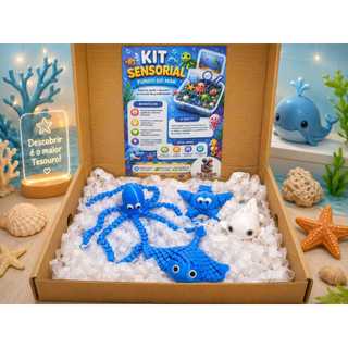 Kit Sensorial fundo mar, Tubarao, Polvo, Arraia, Estrela, Itens Sensoriais, Sensorial, Azul, Rosa, Laranja, itens 3d ...