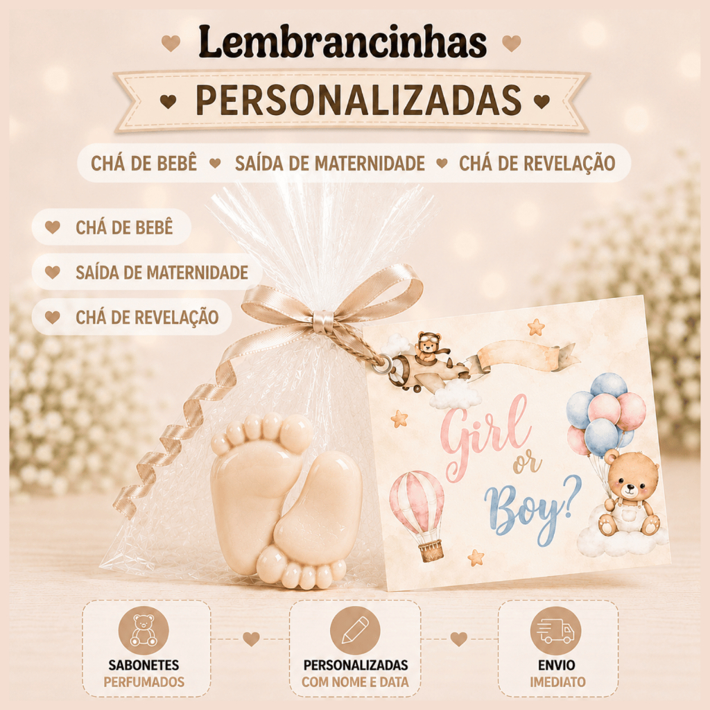 20 Sabonetes Perfumados para Chá Revelação e Gêmeos    ( 10 PARES )