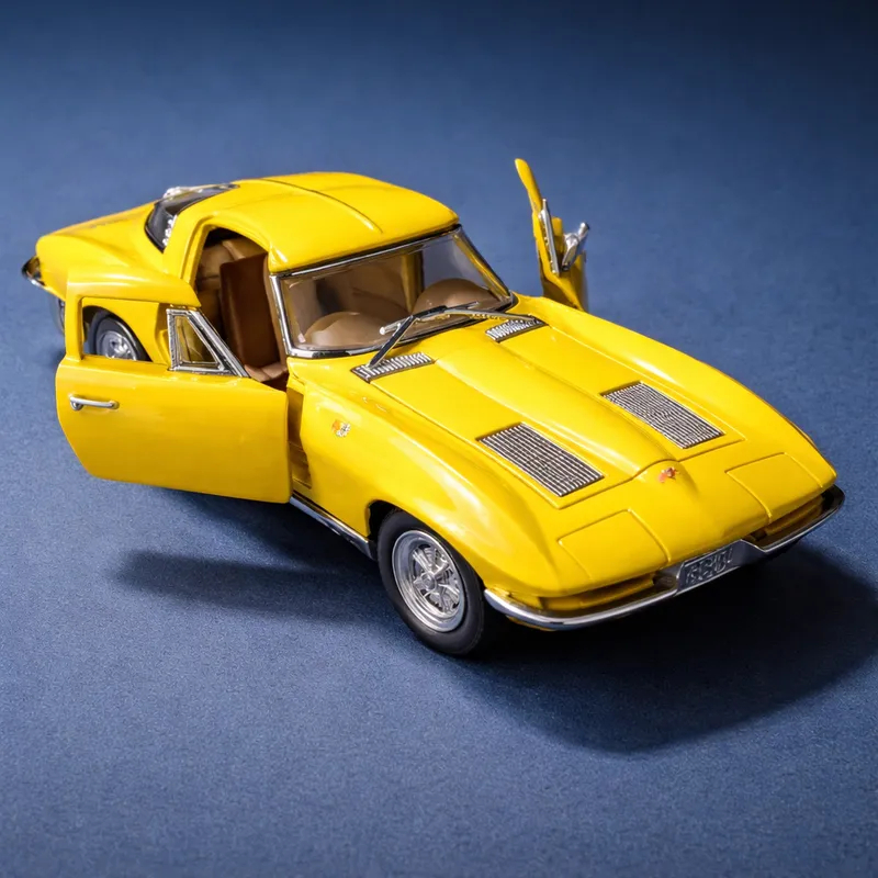 Colecionável Corvette Sting Ray ano 1963 de metal c/ fricção