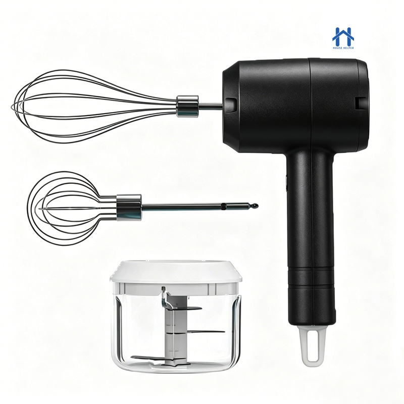 Mixer Misturador Elétrico de Mão para Ovos e Bebidas Sem Fio com 3 Velocidades e Triturador