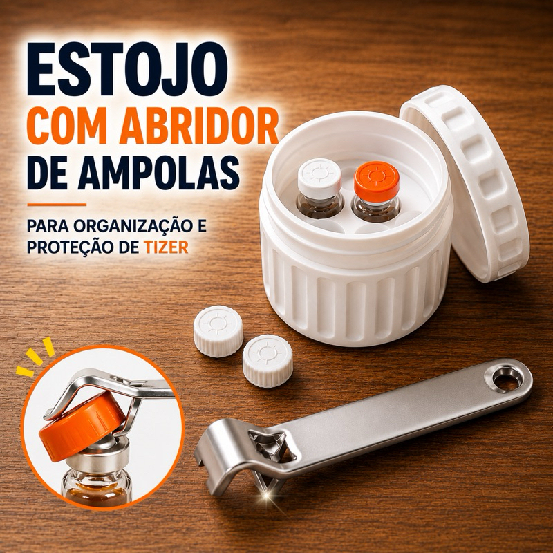 Estojo Armazenador com Abridor de Ampolas.