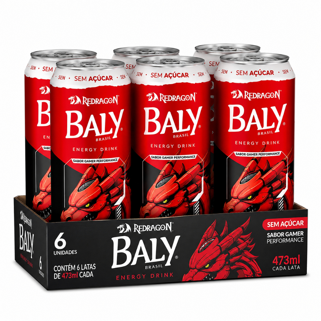 Energético Baly Gamer Redragon Nova Edição 473ml Pack C/6