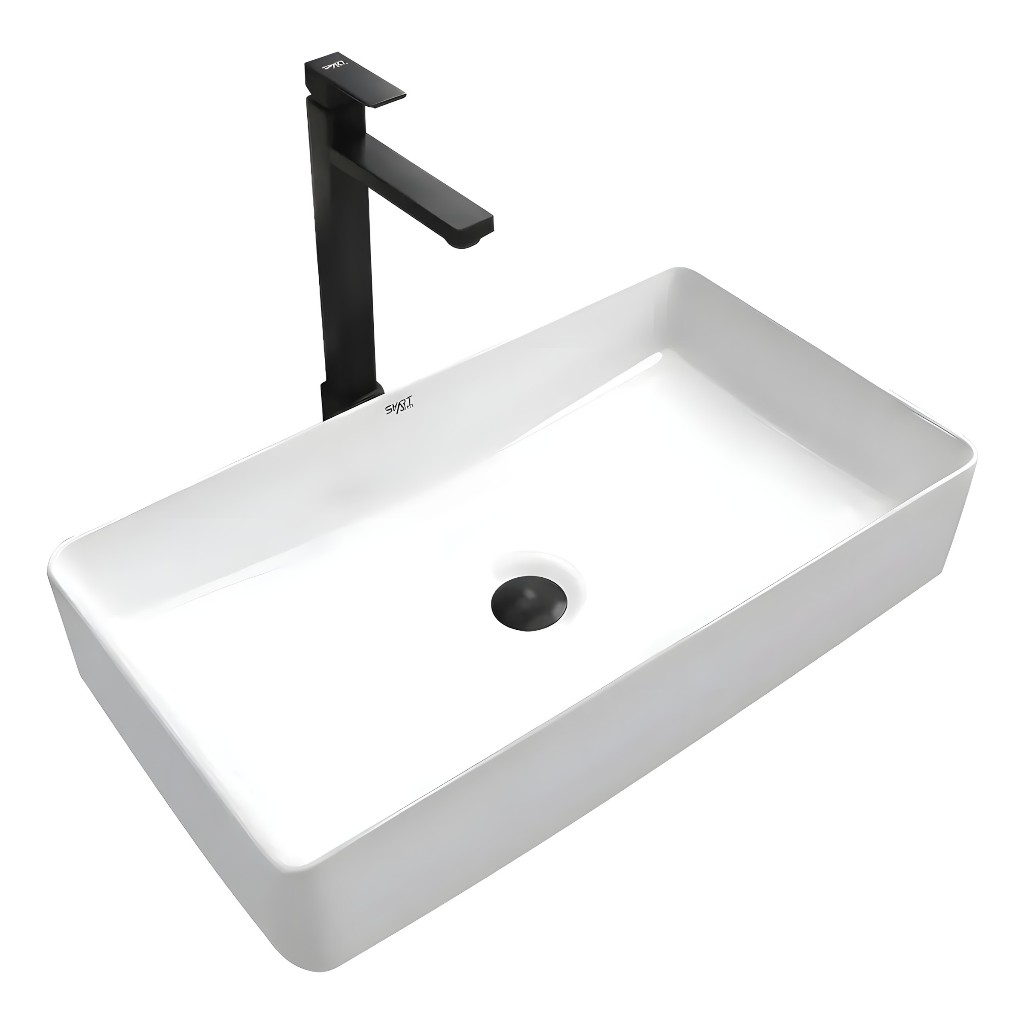 Cuba Banheiro Sobrepor Cerâmica Apoio Branca 61x35cm