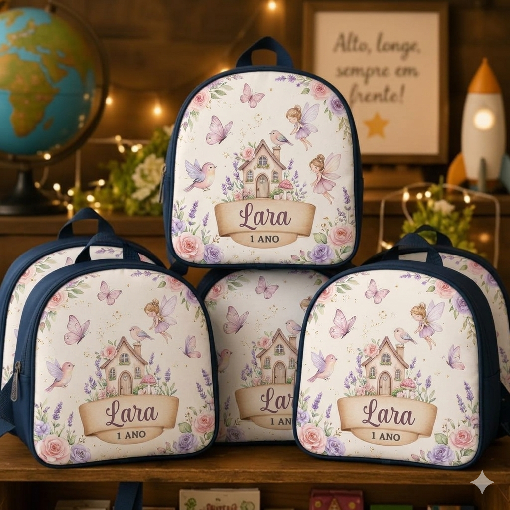 kit 35 Mochilinhas personalizada no tema casa encantada, vários temas, personalizamos para lembrancinhas e festas