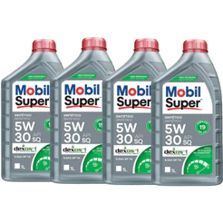 Kit 4L Mobil Óleo lubrificante Super Motor 5W30 Sintético API SP Dexos 1