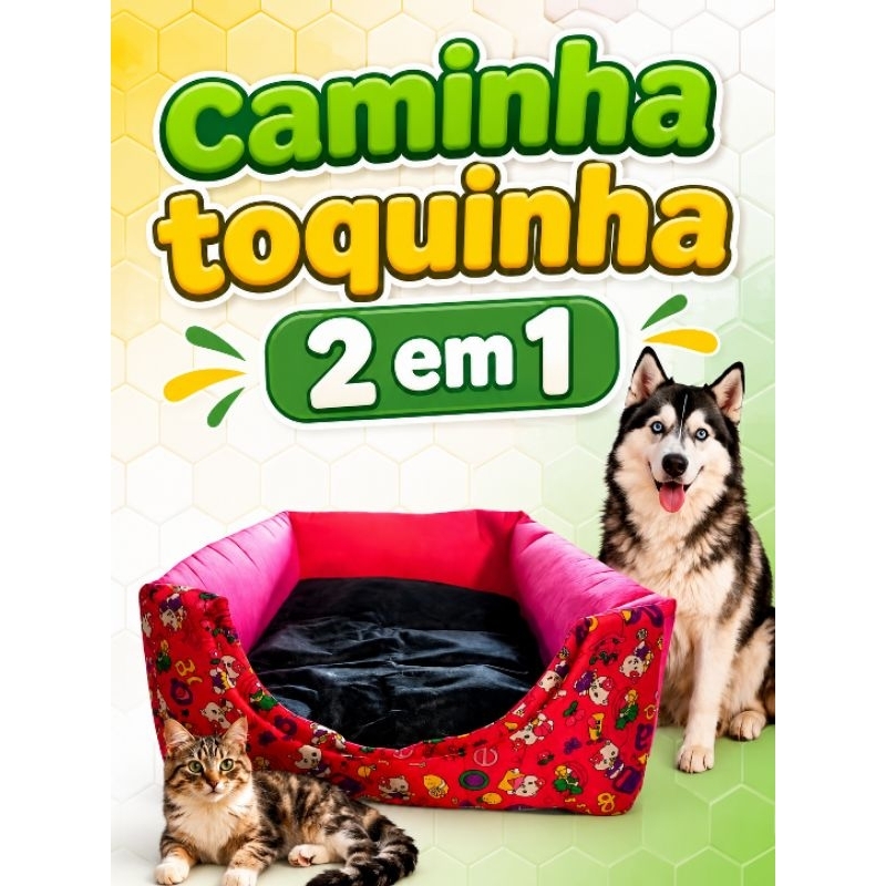 Cama para cachorro gato 2 em 1 toquinha casinha pet confortável frio e calor