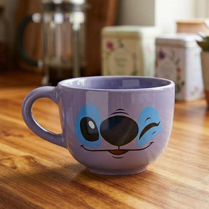 Stitch Caneca De Sopa Cumbuca sopeira Azul 500Ml Oficial Disney NÃO CONTEM CAIXA