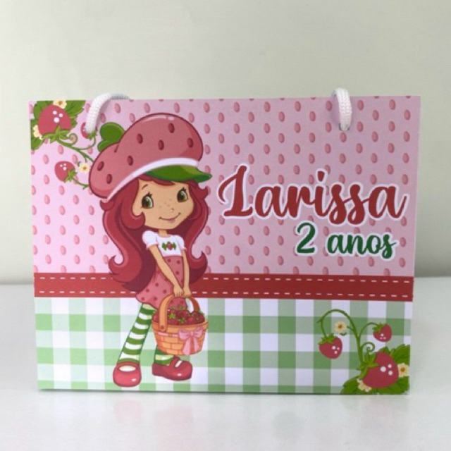 Sacolinha Personalizada Moranguinho - PEGUE E MONTE | Sacola Infantil | Lembrancinha de Festa | Aniversário Infantil