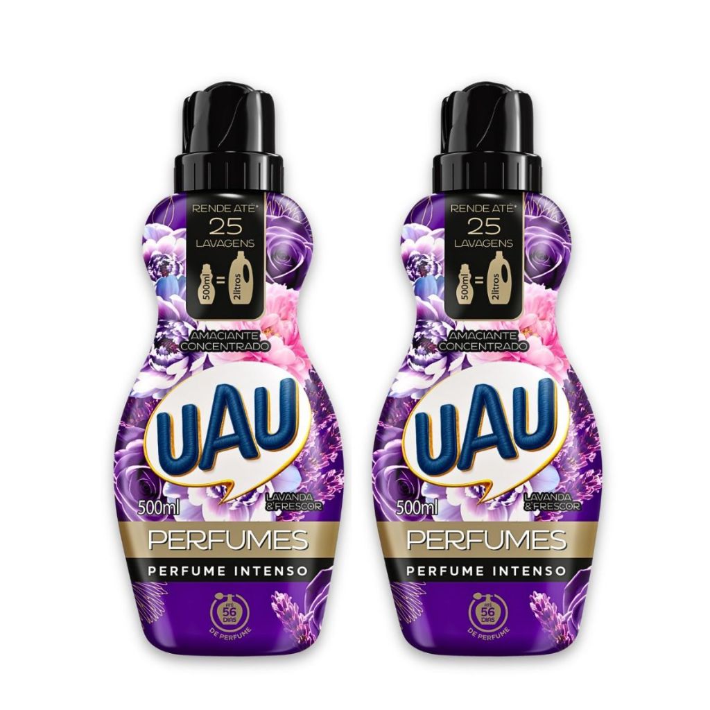 Kit 2un Amaciante Concentrado Uau Perfumes Lavanda E Frescor