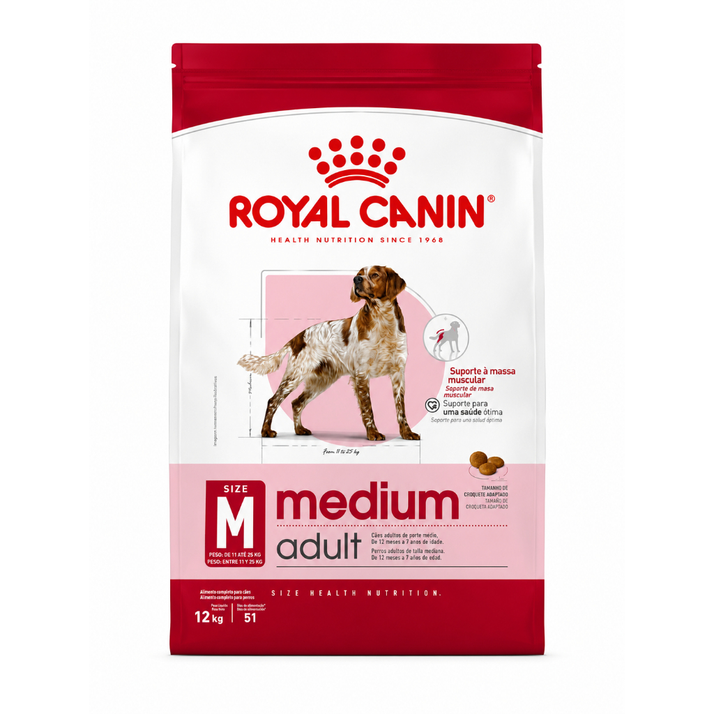 Ração Royal Canin Medium Adult 12kg Cães Porte Médio