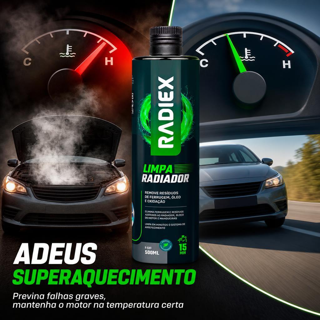Detalhes do LIMPA RADIADOR ORIGINAL RADIEX 500ml – Remove Lodo, Óleo e Ferrugem | Uso Rápido e Eficiente