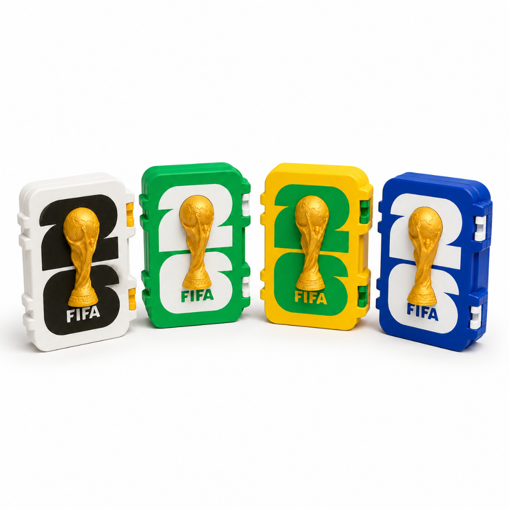 Caixa Porta Figurinhas Álbum da Copa do Mundo 2026 Diversas Cores
