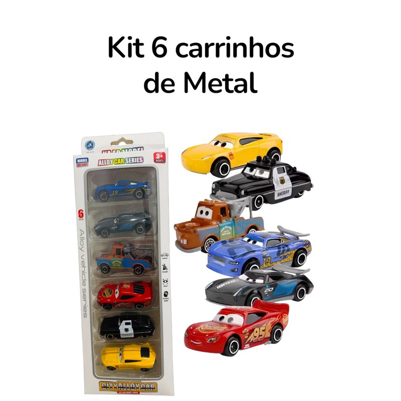 Kit com 4/6 Carrinhos de Ferro Mcqueem Coleção Brinquedo Material resistente