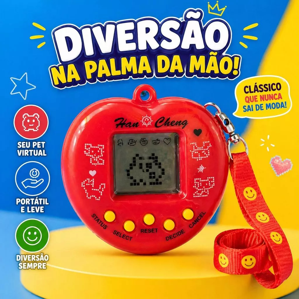 Mini Game bichinho Virtual Machine Pet Super Mini Game Brick Game Tamagotchi Retro Anos 90 Jogos — imagem 2 de 2