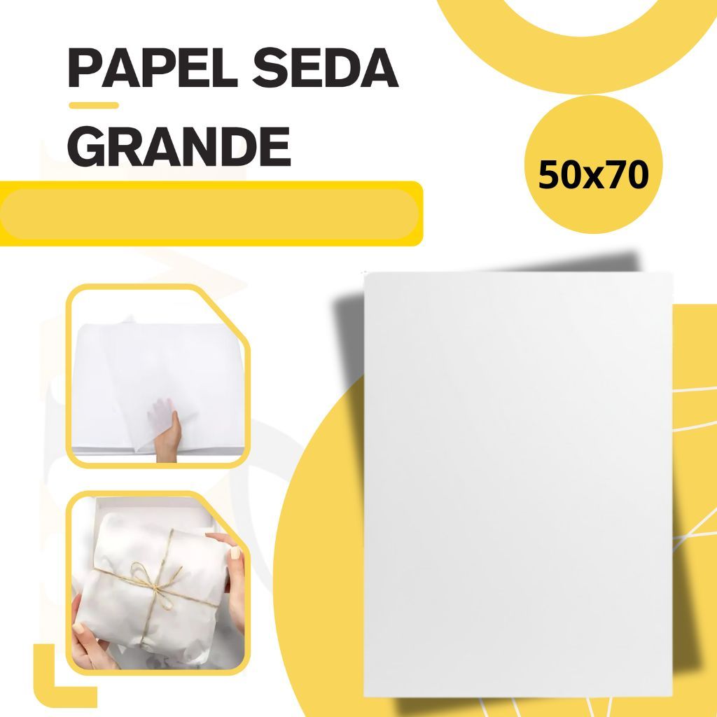 Papel Seda Branco 50x70 50 a 300 Unidades Folhas Embrulho Presente