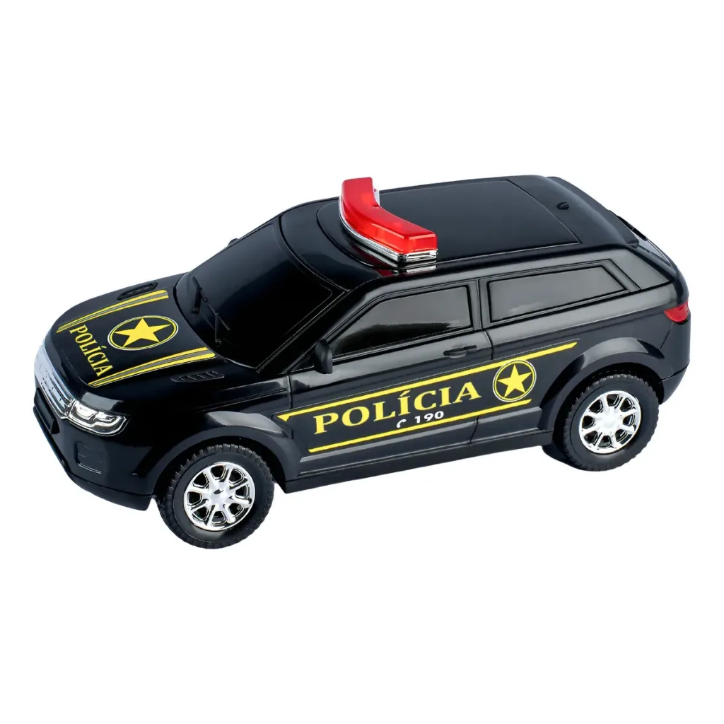 Carro Suv Policia Preto Briquendo Realista Miniatura 22cm Diverplas
