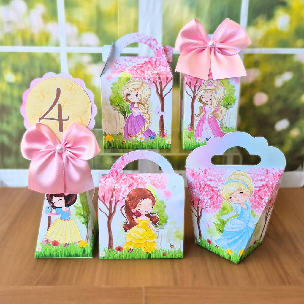 10 a 30 Caixinha Personalizada PRINCESAS Disney CUTE Lembrancinhas Festa Aniversário Infantil Menina