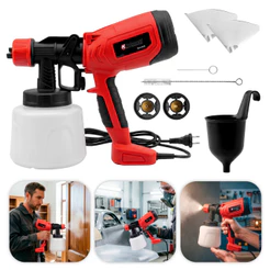 Pistola Elétrica Para Pintura Pulverizador de Tinta 1L 900w Nakasaki Profissional Bico de Metal 60Hz